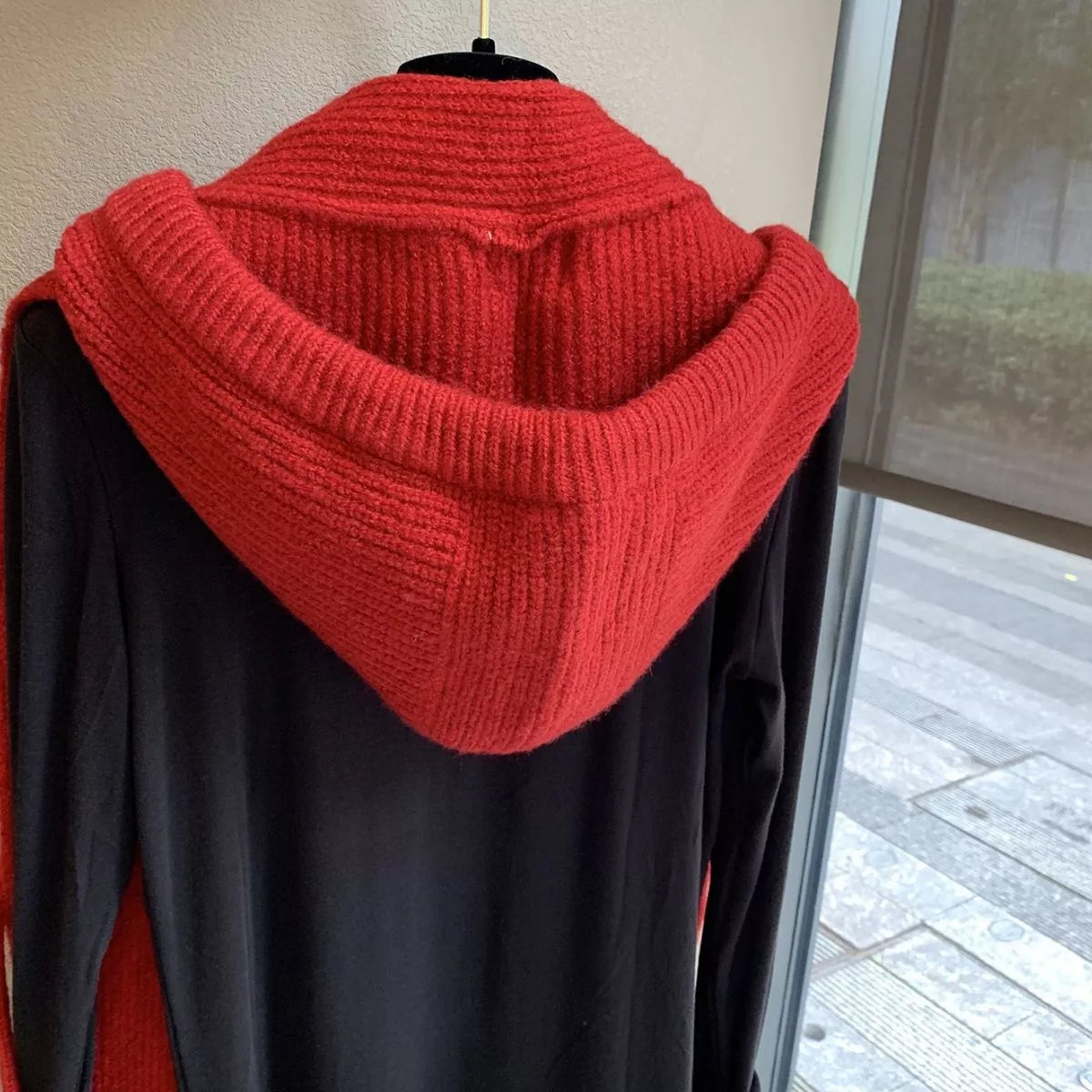 Cozy Knit Tie Hooded Scarf
