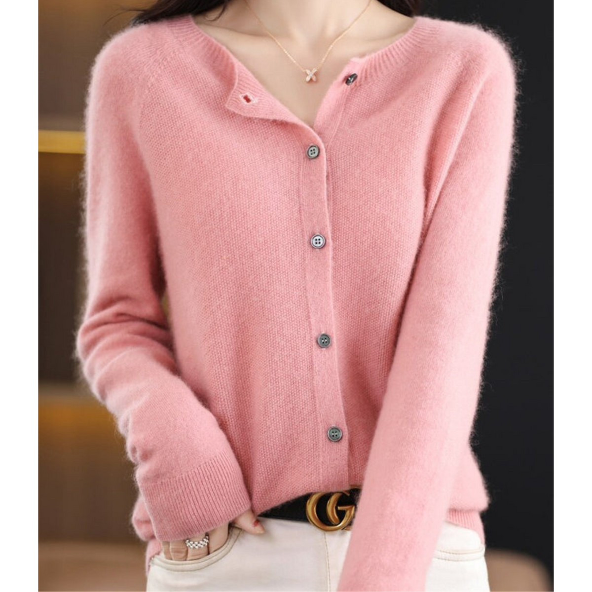 Classic Crew Neck Women's Cardigan