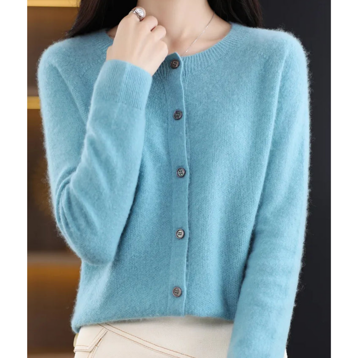 Classic Crew Neck Women's Cardigan