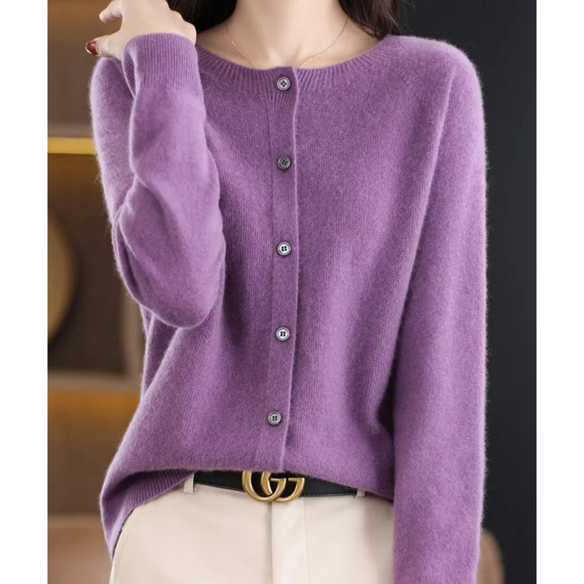 Classic Crew Neck Women's Cardigan