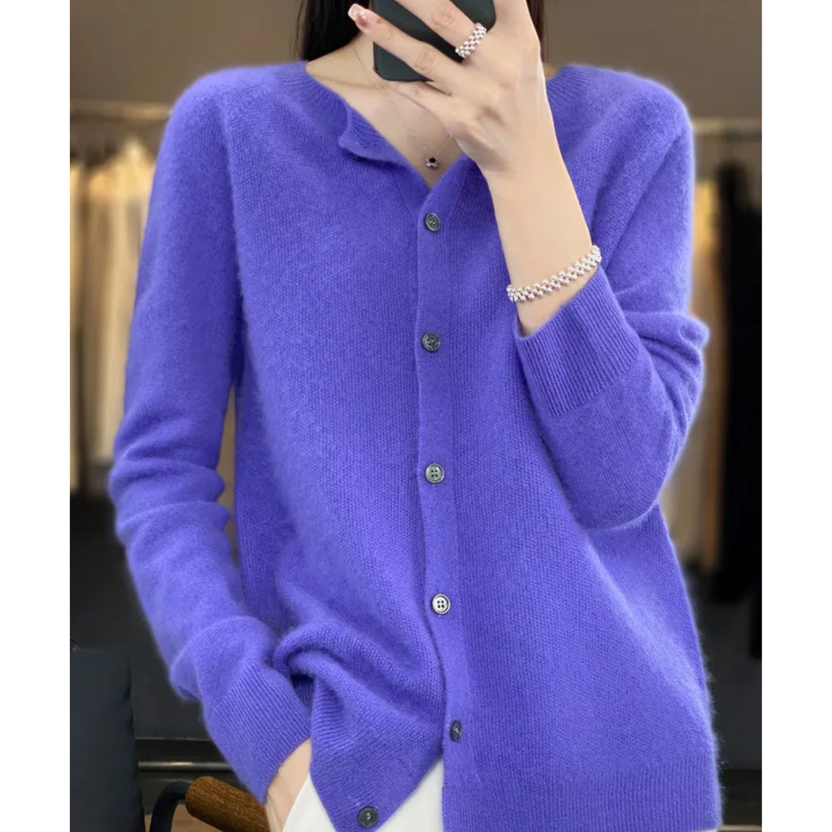 Classic Crew Neck Women's Cardigan