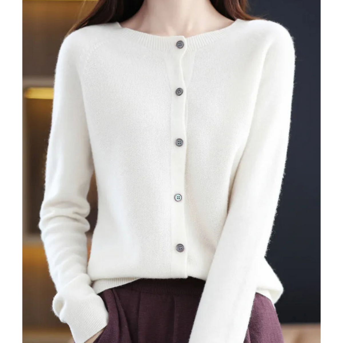 Classic Crew Neck Women's Cardigan