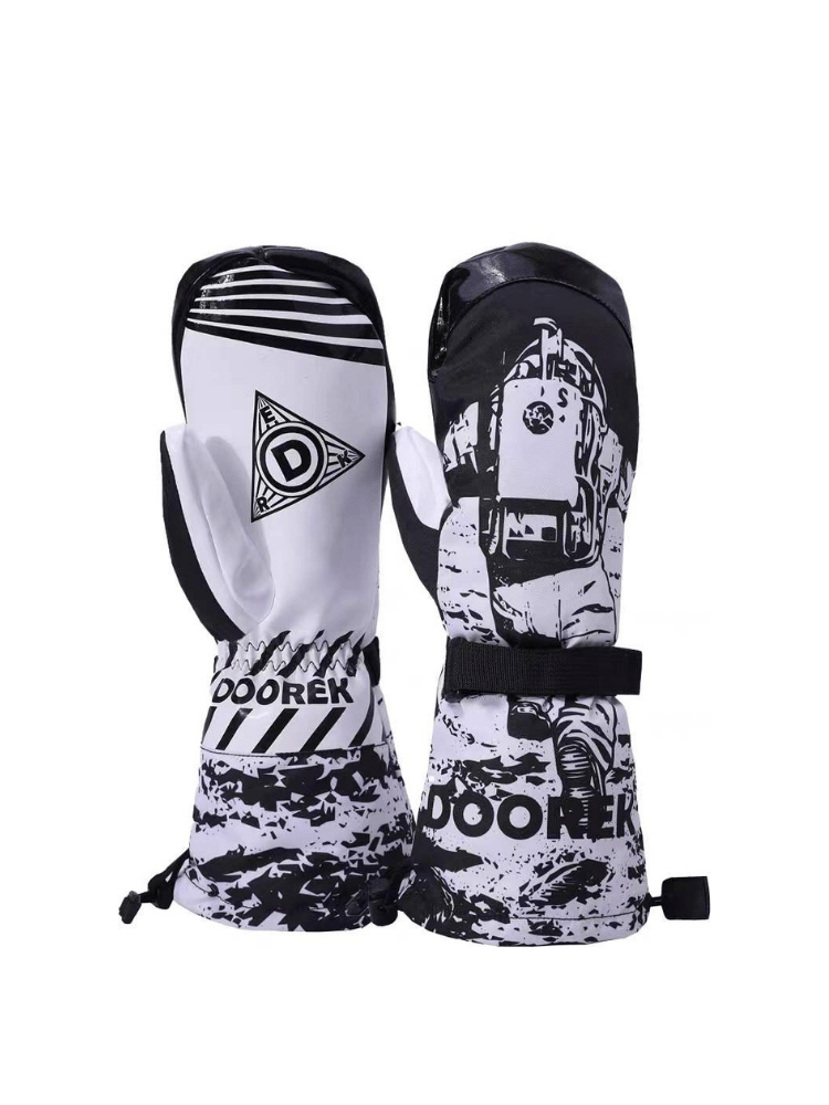 Women's Ski Glove Shaped Long Mittens - DOOREK