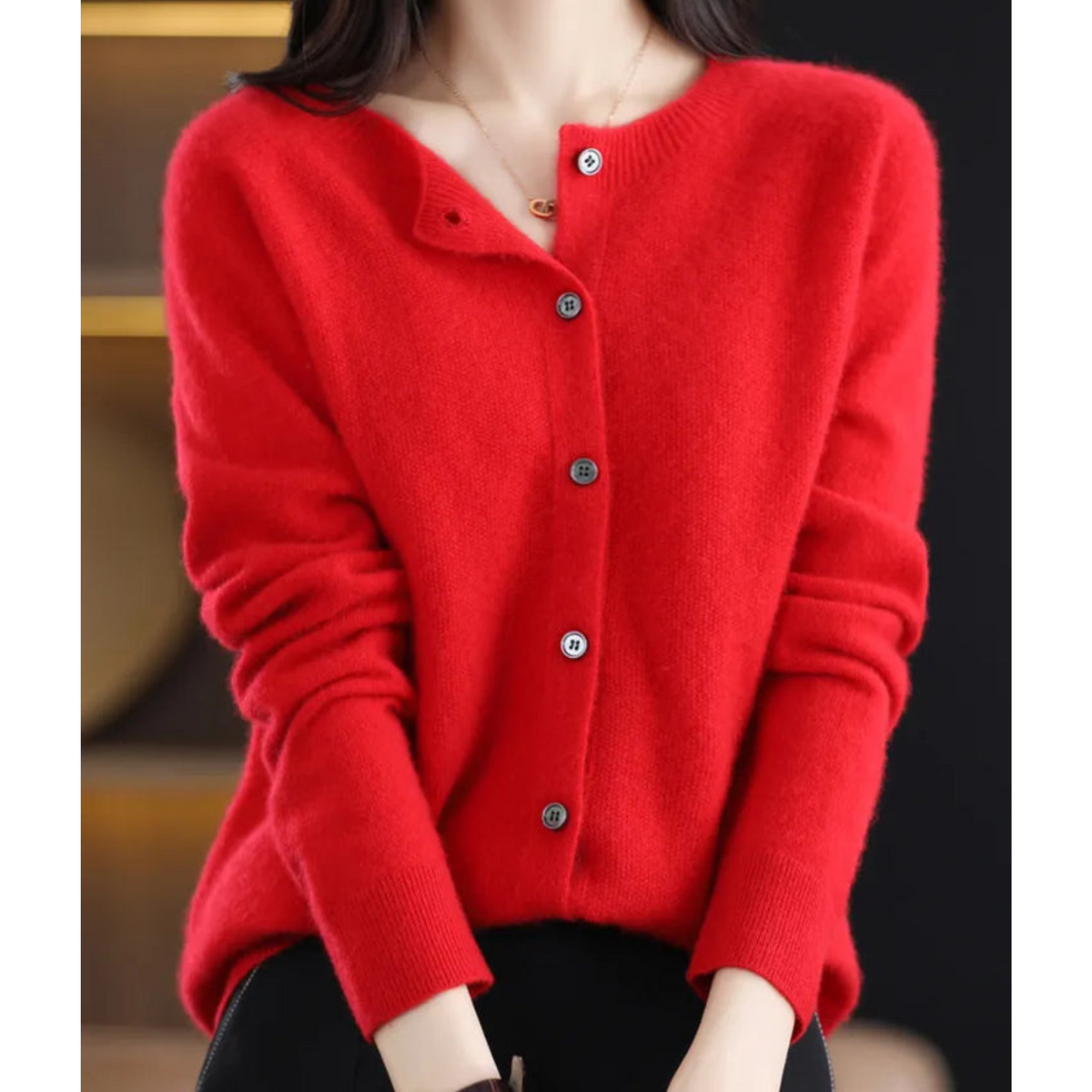 Classic Crew Neck Women's Cardigan