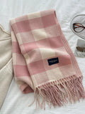 Plaid Tassel Winter Scarf