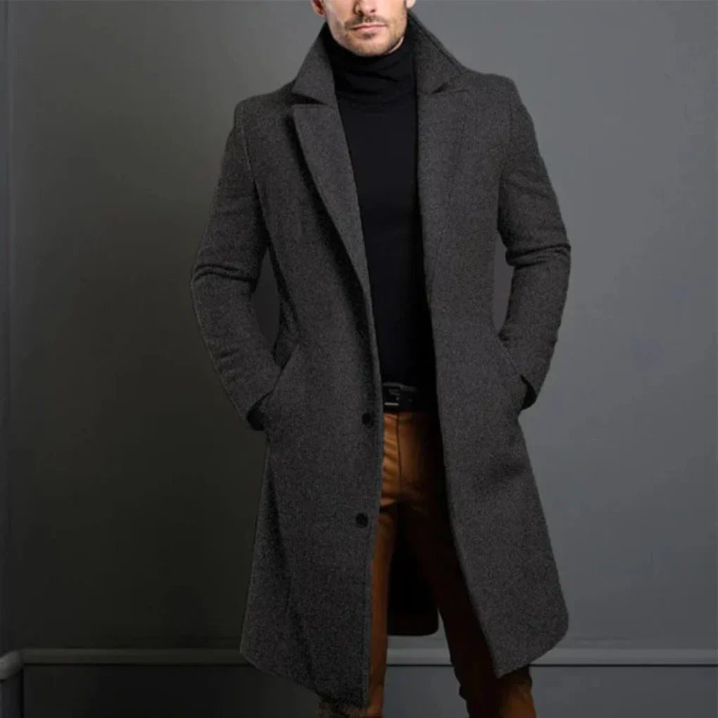 Warm Winter Mens Wool Blend Overcoat