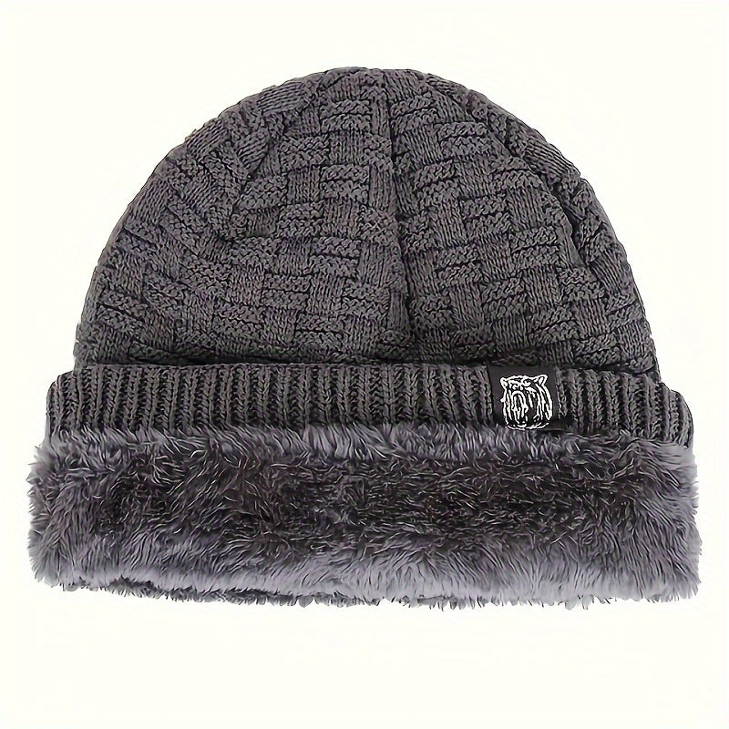 Pandaize: Velvet Winter Slouchy Knitted Hat - Thickened for Ear Protection & Warmth