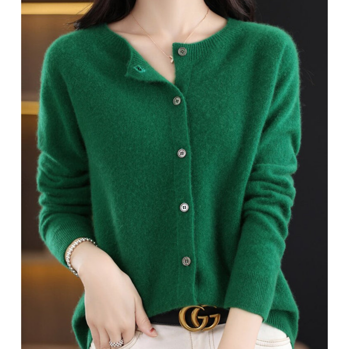 Classic Crew Neck Women's Cardigan