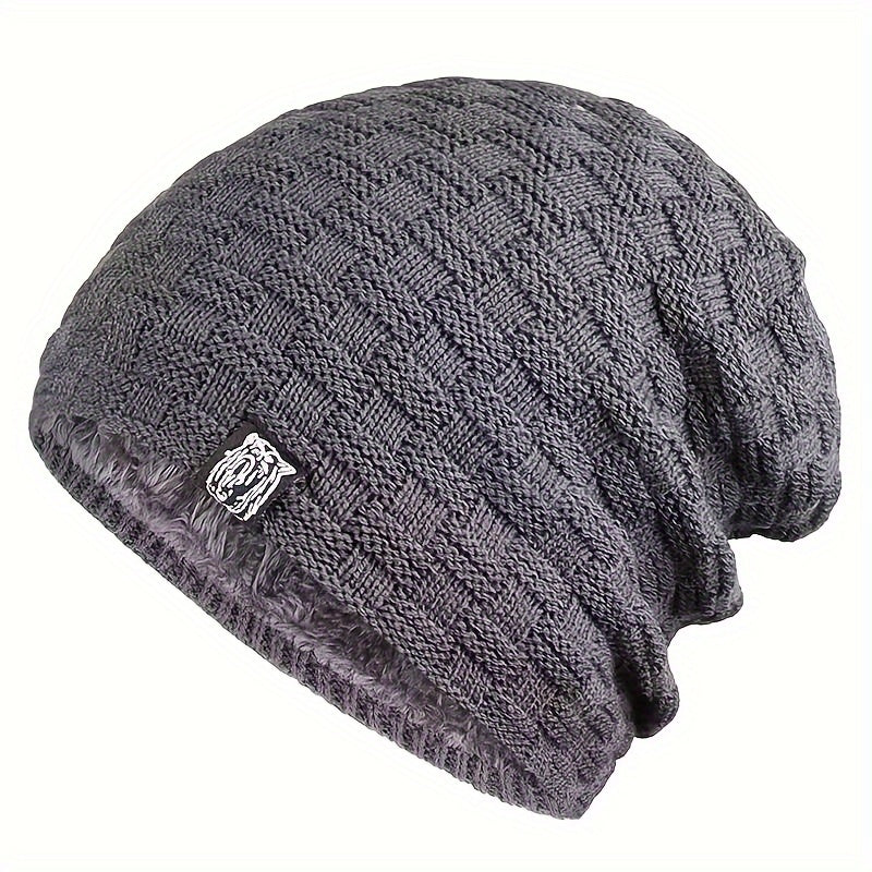 Pandaize: Velvet Winter Slouchy Knitted Hat - Thickened for Ear Protection & Warmth