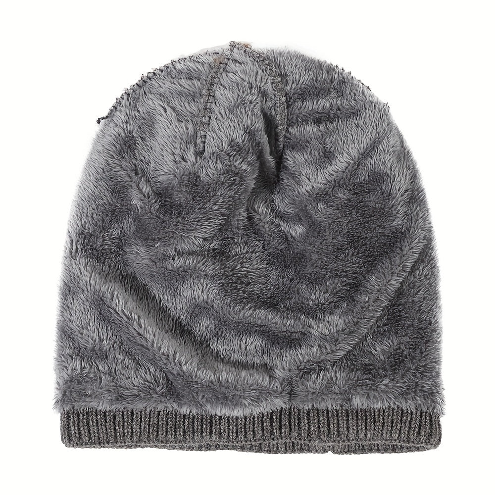 Pandaize Unisex Vintage Knitted Fleece Beanie