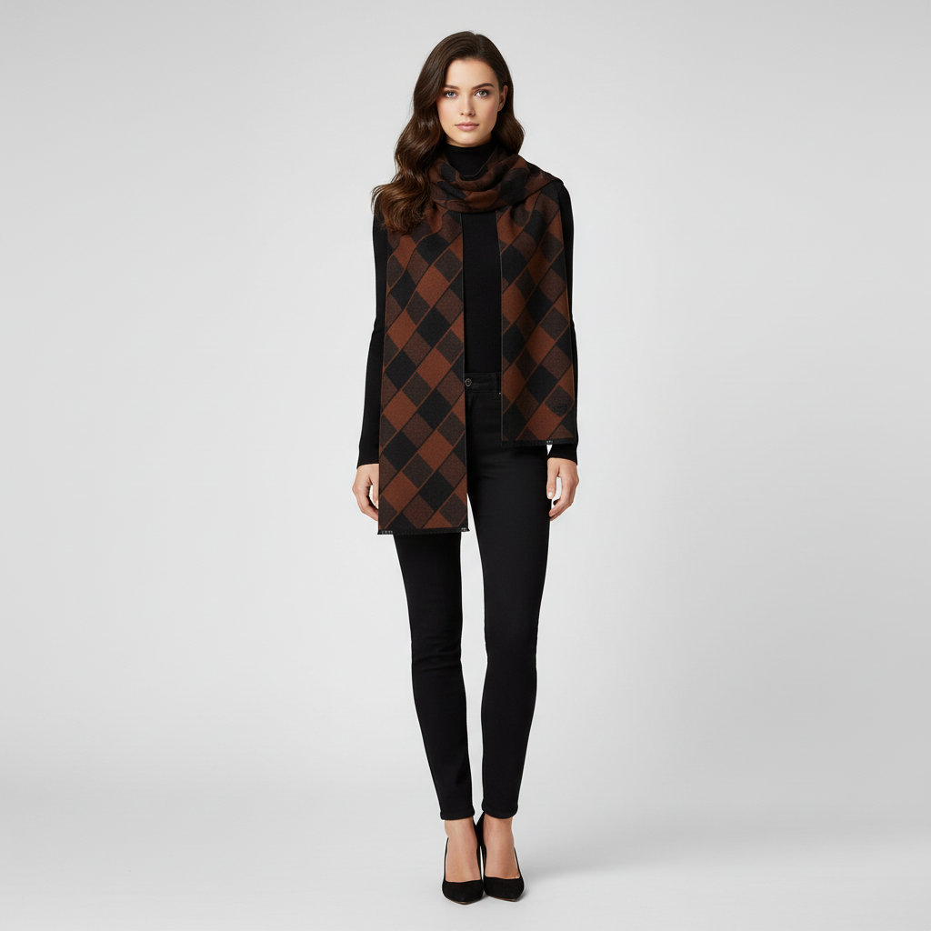 Soft Silk Cashmere Winter Scarf