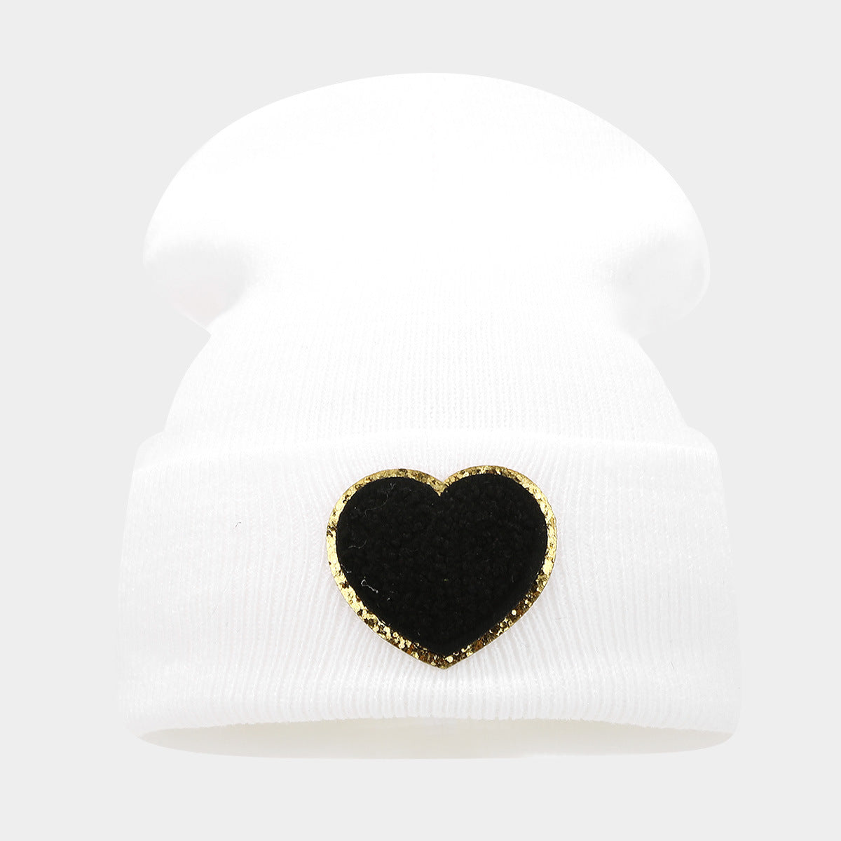 Chic Knitted Wool Hat with Love Label - Cozy & Stylish