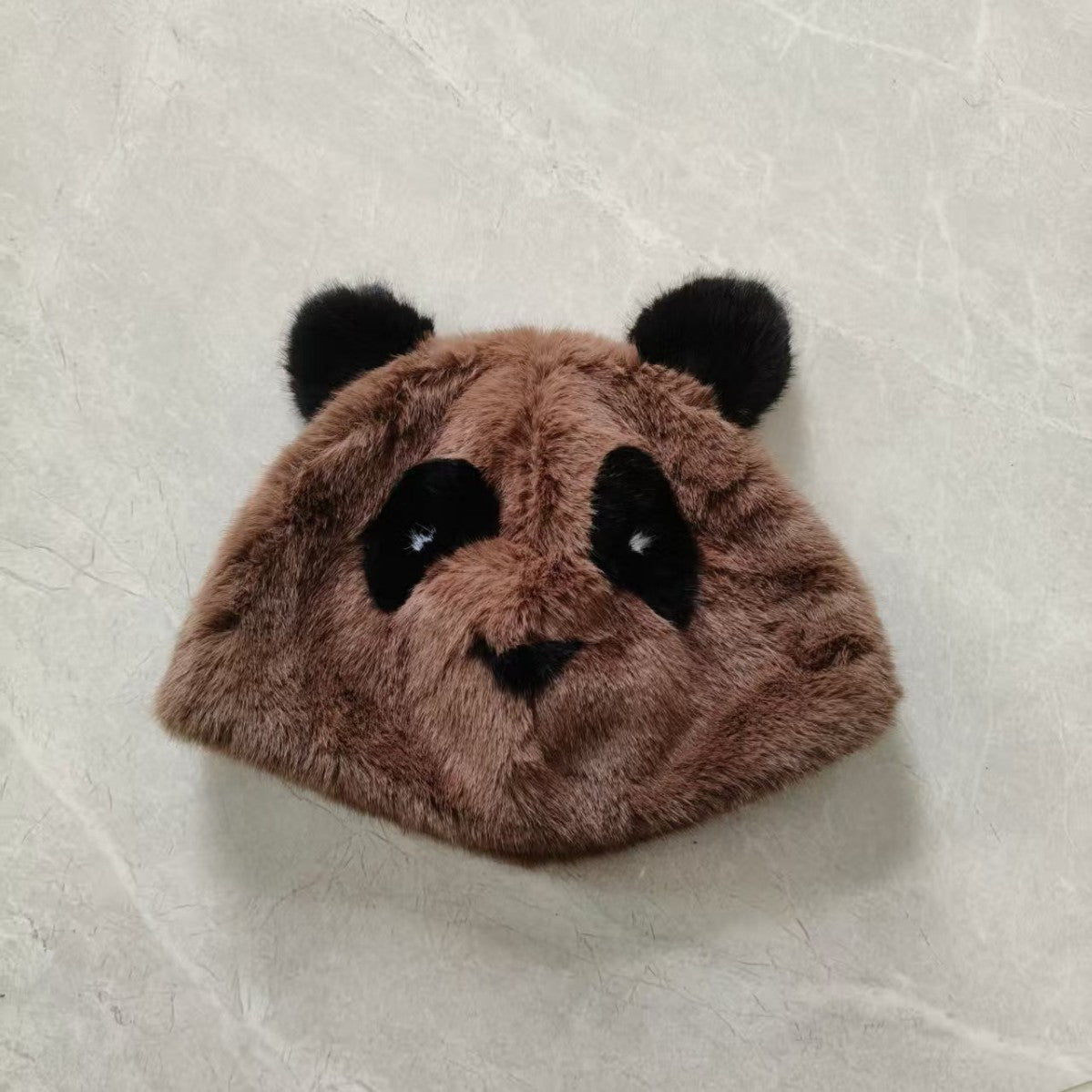 Cute Panda Faux Mink Earflap Hat - Cozy Winter Warmth