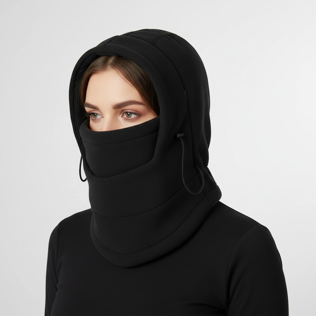 Warm 3 in 1 Fleece Hood with Face Mask