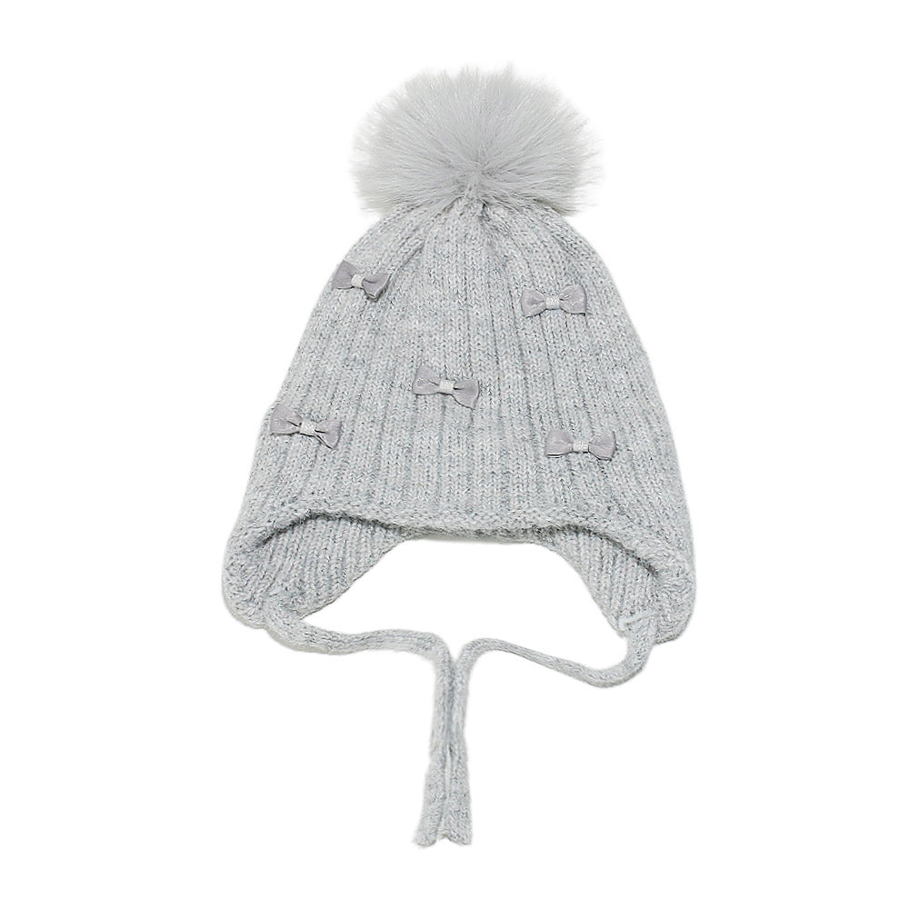 Girls' Bow Earflap Knit Hat - Cozy Winter Style