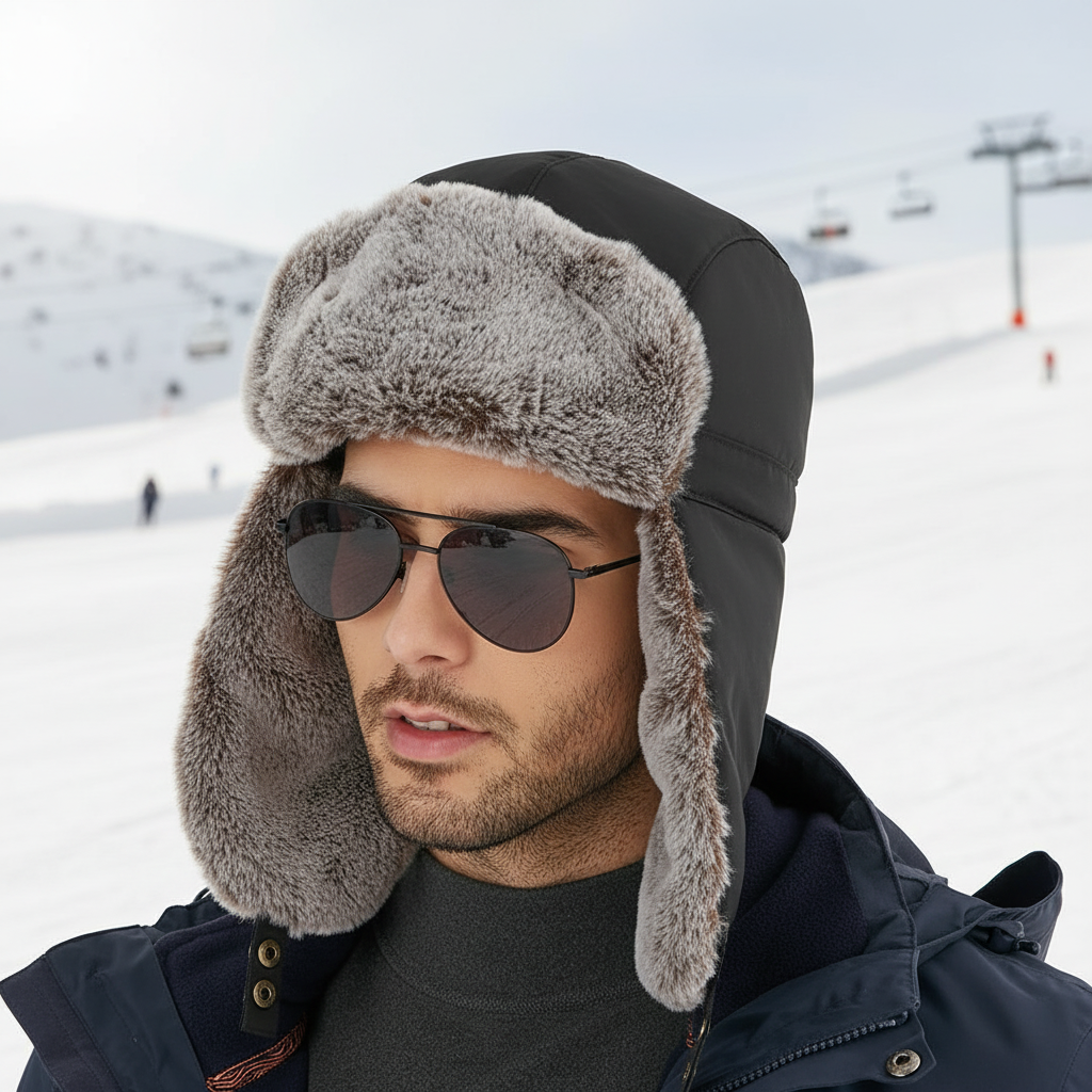 Warm Fleece Winter Beanie with Earflaps