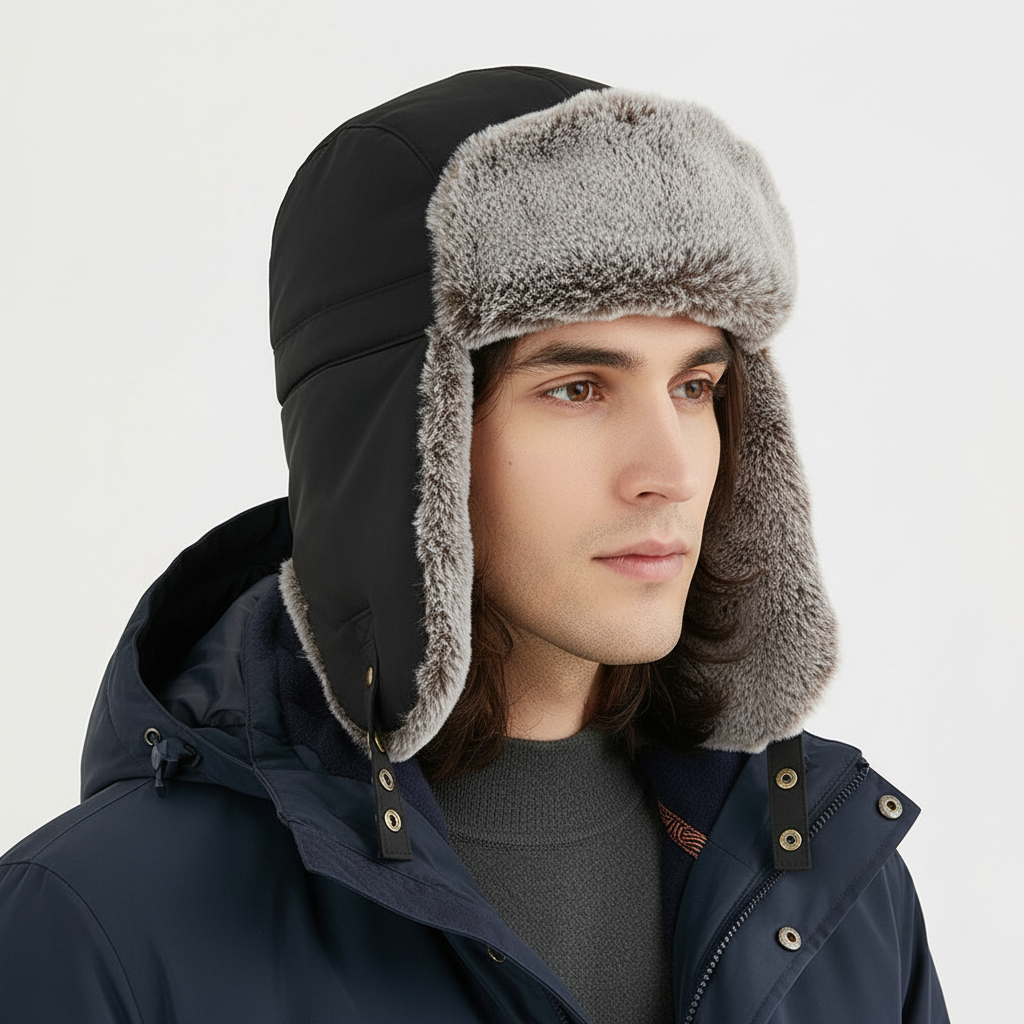 Warm Fleece Winter Beanie with Earflaps