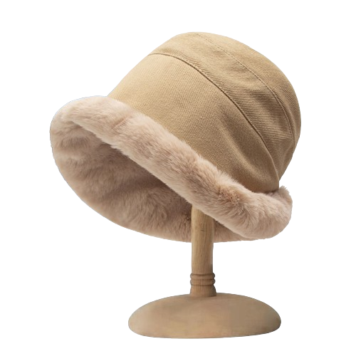 Pandaize Women's Plush Trim Winter Bucket Hat – Cozy, Ear-Protecting, Versatile Cold-Weather Hat
