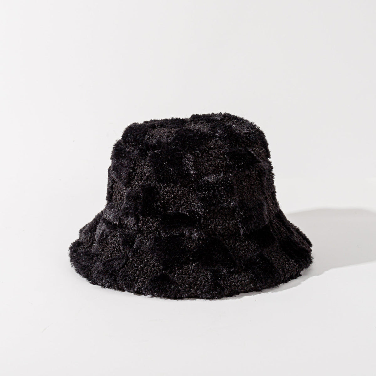 Autumn Winter Checkerboard Fleece-Lined Fisherman Hat - Long Pile, Thickened for Skiing & Outdoor Commute