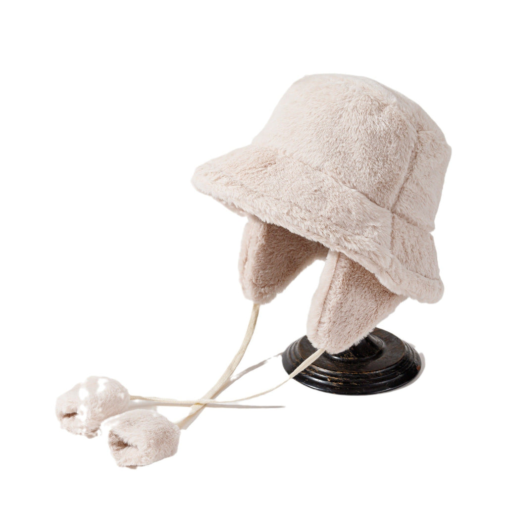 Pandaize Winter Plush Bucket Hat for Women – Thick Fleece-Lined Warm Ear Protection Hat, Cozy & Stylish Cold Weather Fashion