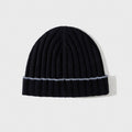 Pure Wool Knit Hat with Contrast Trim