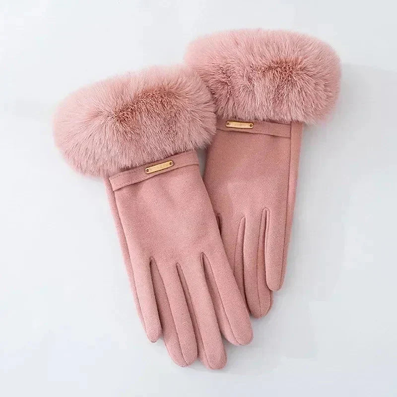 Warm Faux Fur Lined Women's Winter Gloves