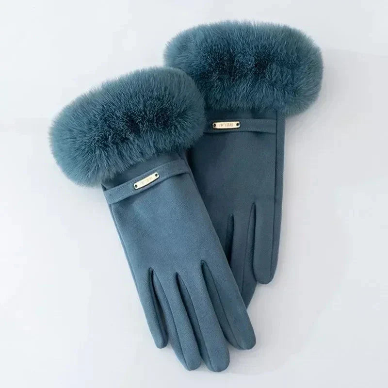 Warm Faux Fur Lined Women's Winter Gloves