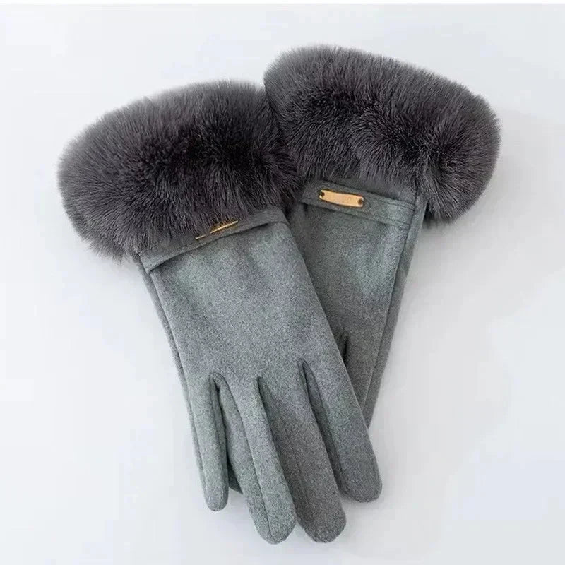 Warm Faux Fur Lined Women's Winter Gloves