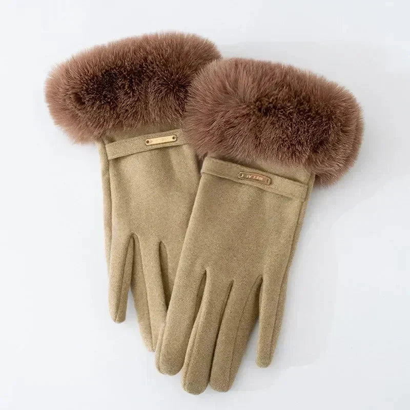 Warm Faux Fur Lined Women's Winter Gloves