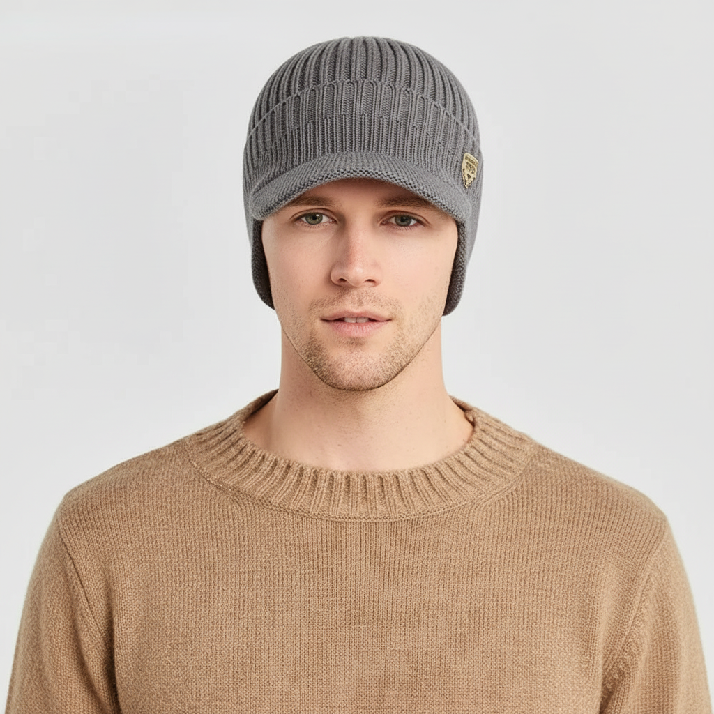 Warm Knit Hat with Earflaps
