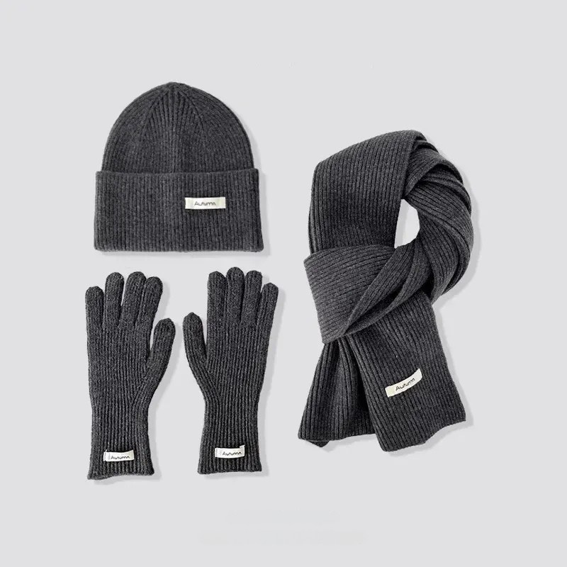 Warm Knitted Winter Set, Scarf, Hat and Gloves