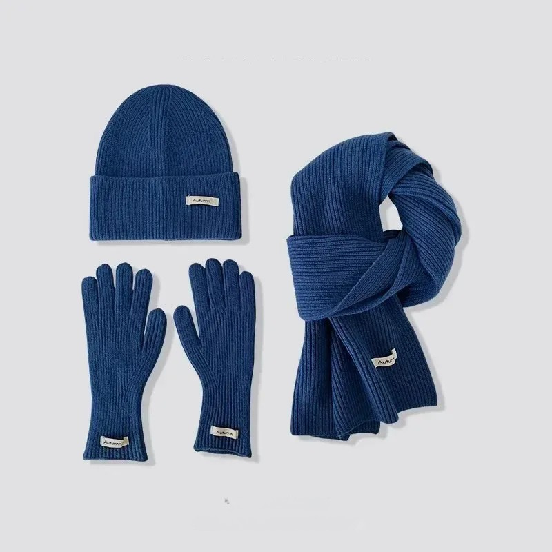 Warm Knitted Winter Set, Scarf, Hat and Gloves
