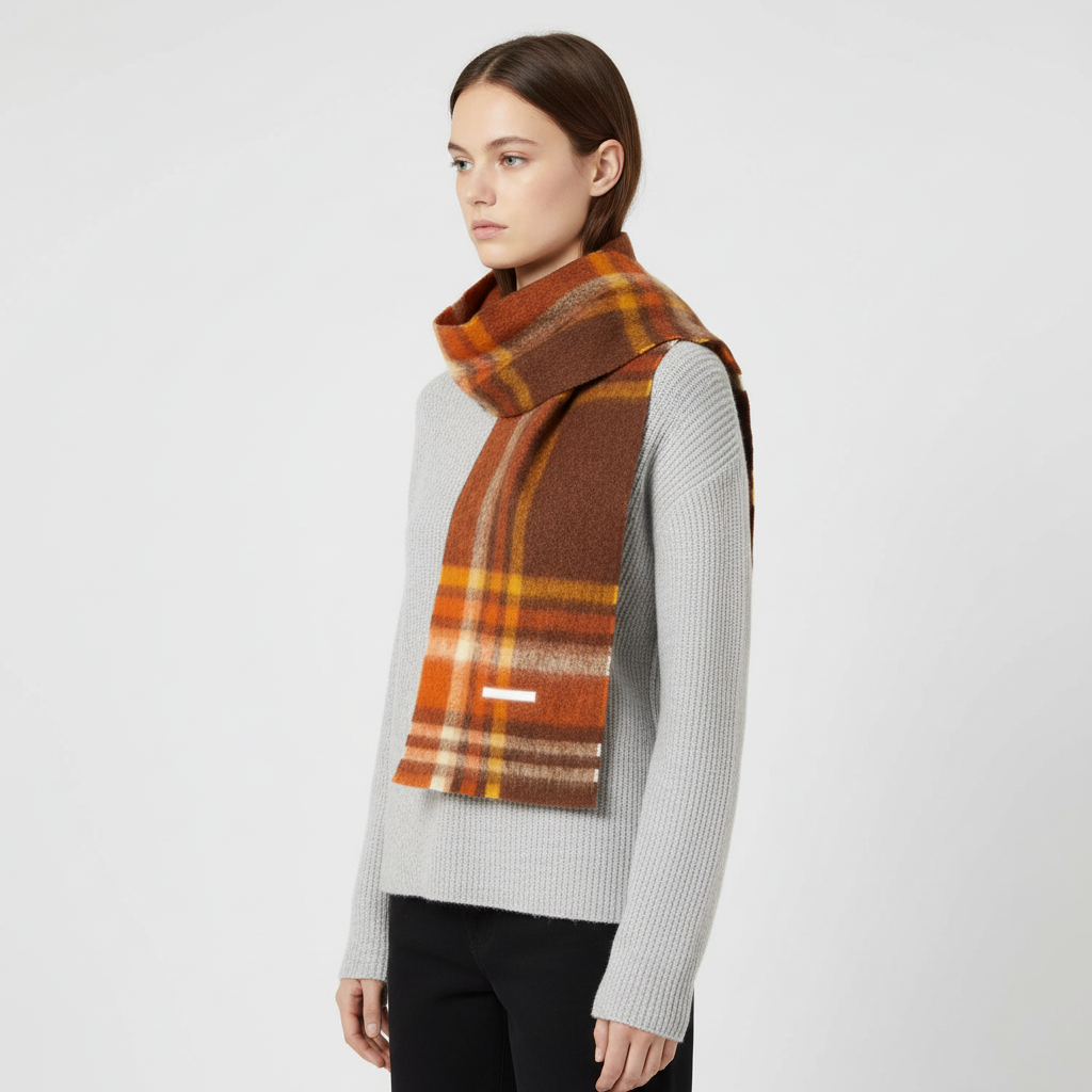 Cozy Plaid Fuzzy Winter Scarf