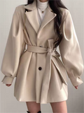 Elegant Ruffle Waistcoat Winter Coat