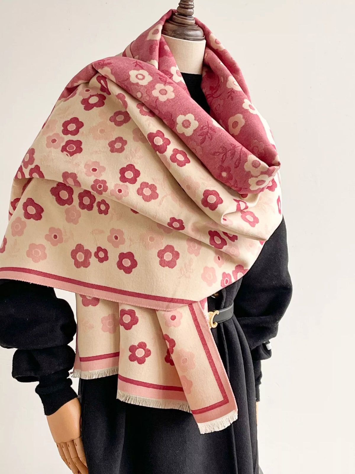 Ditsy Floral Print Warm Winter Scarf