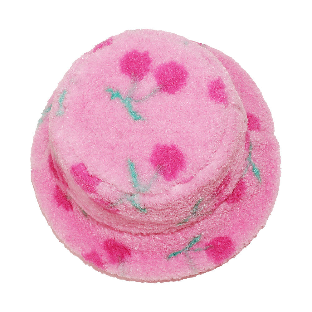 Pink Cherry Fisherman Hat - Cozy Winter Beanie