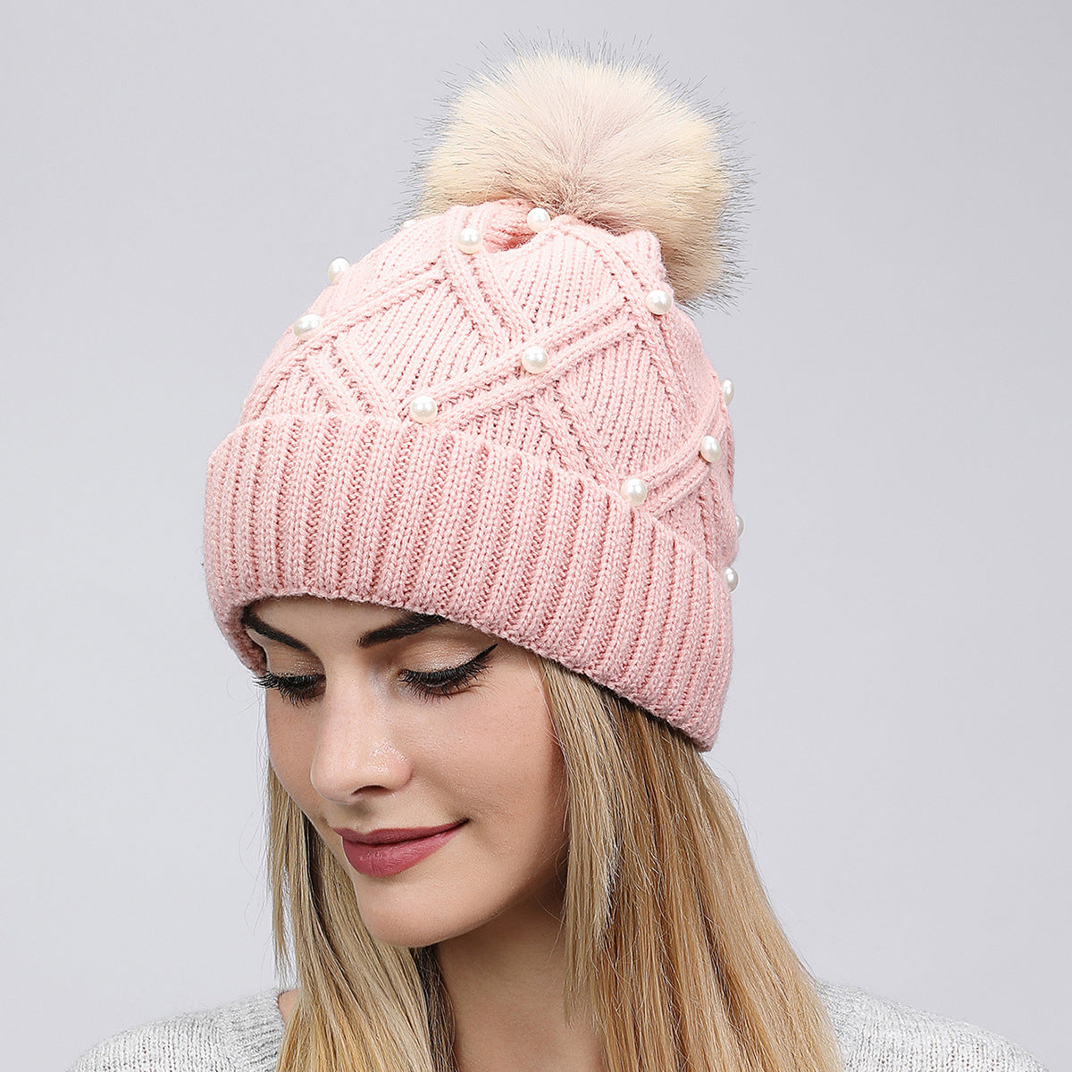 Pearl Knit Beanie: Cozy Korean Style Warmth