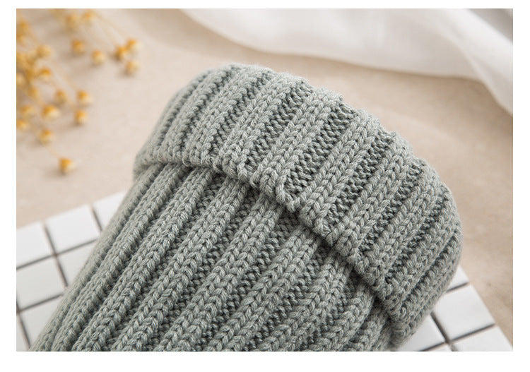 Cozy Knit Beanie with Faux Fur Pom - Korean Style Warm Hat