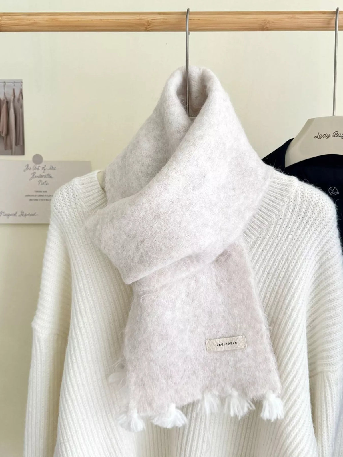 Wool Tassel Knitted Scarf
