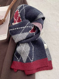 Classic Argyle Knitted Winter Scarf