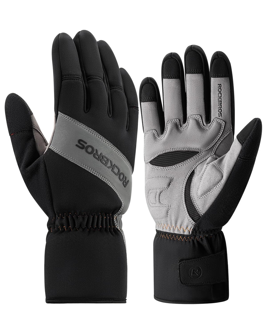 ROCKBROS Cycling Winter Bike Windproof Thermal Gloves with Touchscreen Fingers