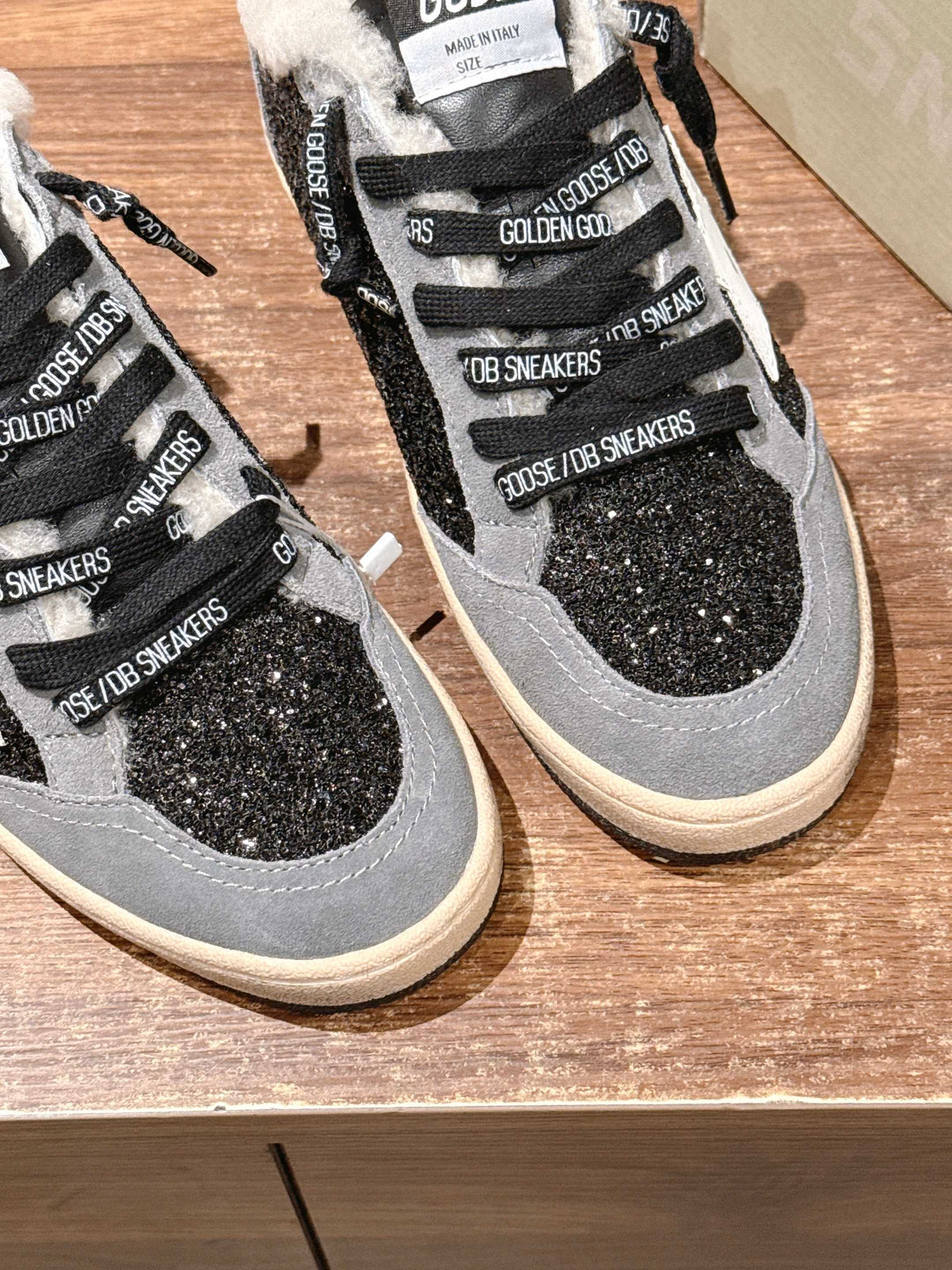 Golden Goose 2025 Wool-Lined Dirty Sneaker Light Gray mix Black Suede 444261