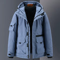 Warm Waterproof Mens Parka Coat with Hood and Pockets