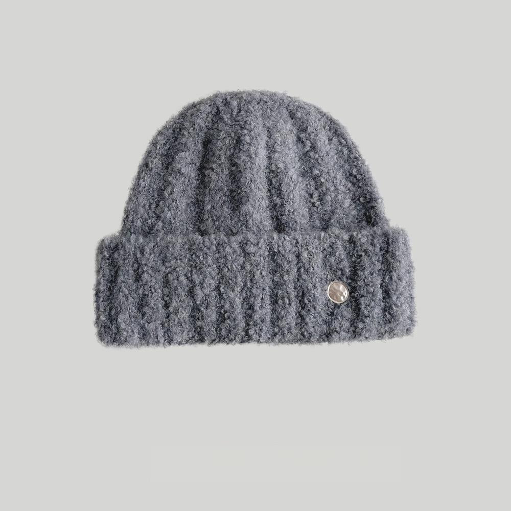 Women's Korean Style Knitted Beanie, Winter Dopamine Thickened Ear-Warming Hat